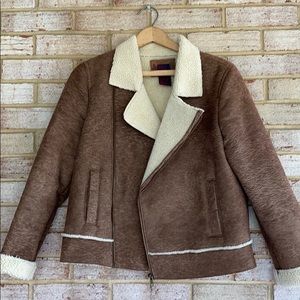 Ralph Lauren faux suede and shearling moto jacket